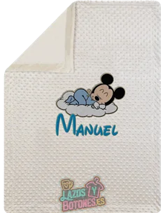 MANTA PERSONALIZADA - MICKEY NUBE Y NOMBRE