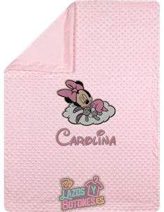 MANTA PERSONALIZADA - MINNIE NUBE Y NOMBRE