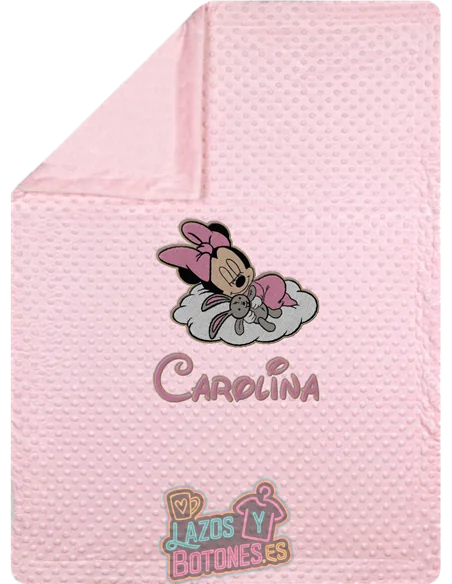 MANTA PERSONALIZADA - MINNIE NUBE Y NOMBRE