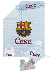 PACK BEBE BORDADA - ESCUDO BARÇA Y NOMBRE