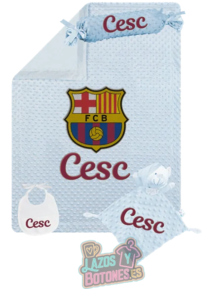 PACK BEBE BORDADA - ESCUDO BARÇA Y NOMBRE