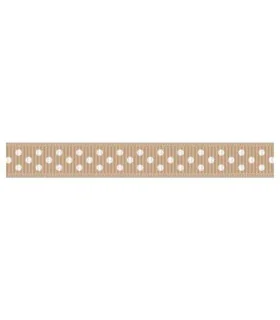  Grosgrain Lunares camel/blanco 9mm
