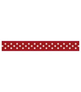  Grosgrain Lunares rojo/blanco 9mm