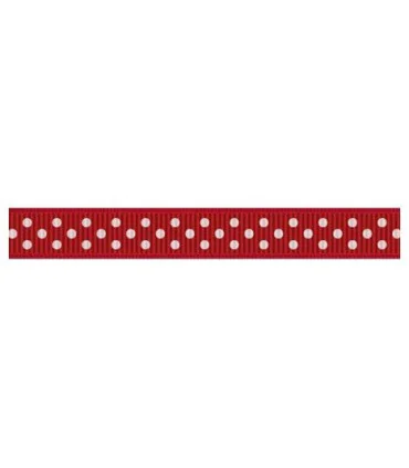  Grosgrain Lunares rojo/blanco 9mm
